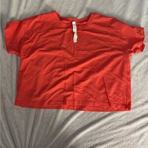 lululemon athletica Red/Orange Short Sleeve Tee